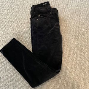 AG black velvet super skinny jeans